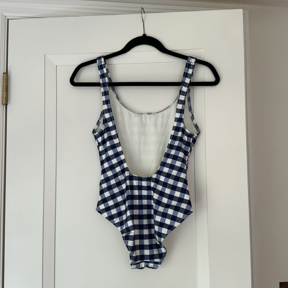 Solid & Striped Anne Marie Navy Gingham One Piece Swimsuit XS - Picture 5 of 6